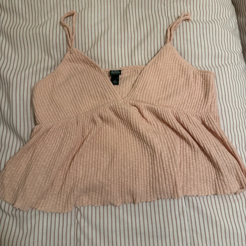 Wild Fable Pink Smocked Peplum Camisole